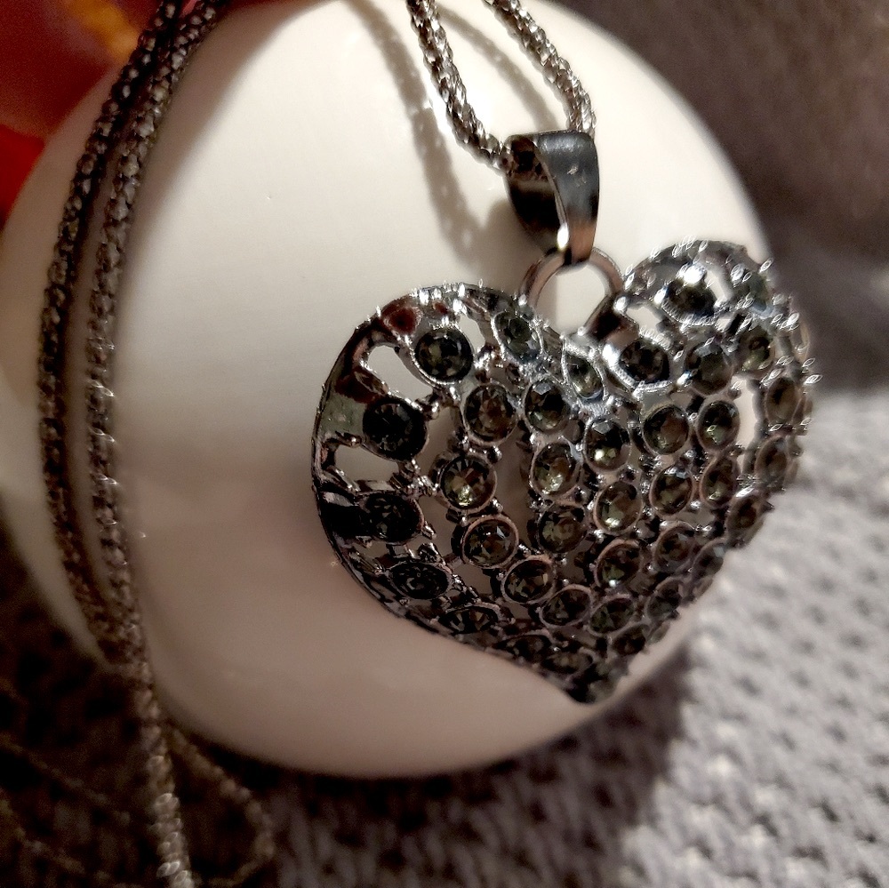 Large Black Heart Necklace